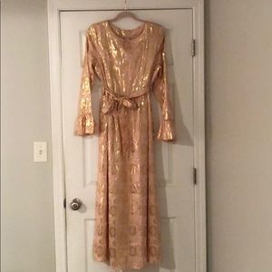 Blush and Gold Maxi Dress
